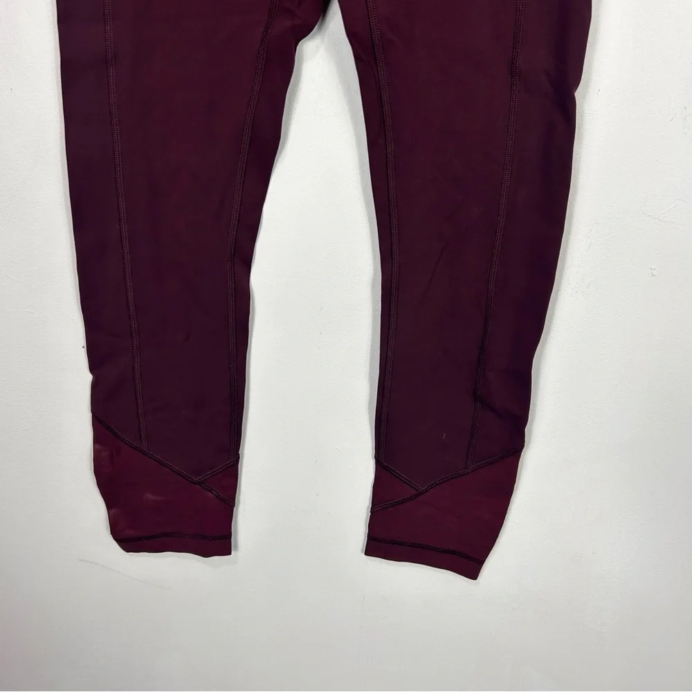 LULULEMON maroon 7/8ths length leggings V10 - Picture 9 of 10